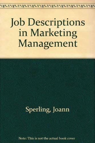 Buy Job Descriptions in Marketing Management Book Online at Low Prices ...
