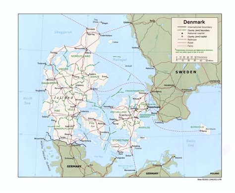 Administrative map of Denmark. Denmark administrative map | Vidiani.com | Maps of all countries ...