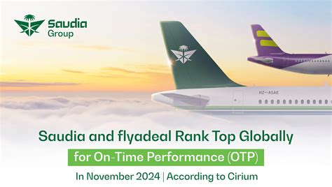 Saudia & flyadeal rank top for On-Time Performance (OTP)