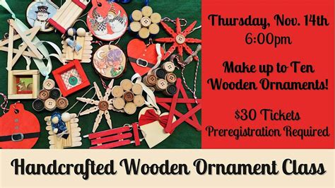 Handcrafted Wooden Ornament Class, Studio 18, Dorr, 14 November 2024 ...