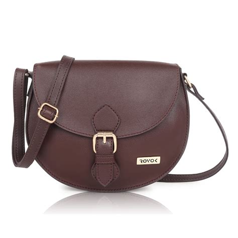 ROVOK Women Round Flap Over Stylish Pu Leather Sling Bag with ...