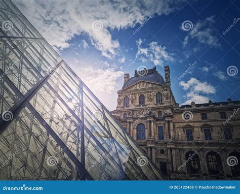 Louvre Building Through The Surface Of The Pyramid Editorial Photo | CartoonDealer.com #157805311
