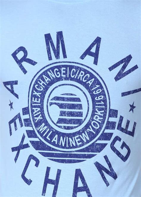 A/X ARMANI EXCHANGE Printed Men Round Neck Light Blue T-Shirt - Buy ...