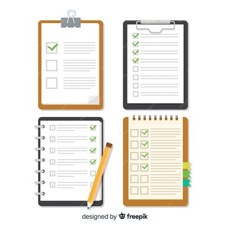 Colorful to do list collection with flat design | Premium Vector