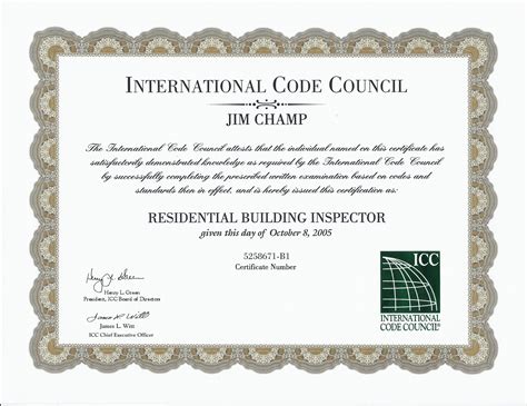 Building Inspector Certification