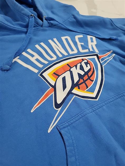 NBA OKC Thunder Blue Hoodie Sweatshirt Size Medium | eBay