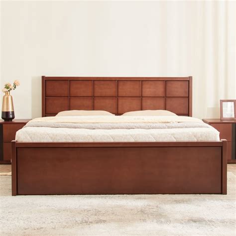 Buy Denis Cresta Mahogany Wood King Bed - Walnut from Home Centre at ...