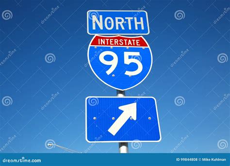 I-95 North Sign Against Clear Blue Sky Stock Photo - Image of travel ...