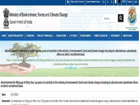 MOEF Recruitment 2020 for Contractual Staff Posts, Earn Upto 50,000/-