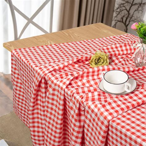 Amazon.com: DUOBAO Red and White Checkered Tablecloth Square 54 Inch ...