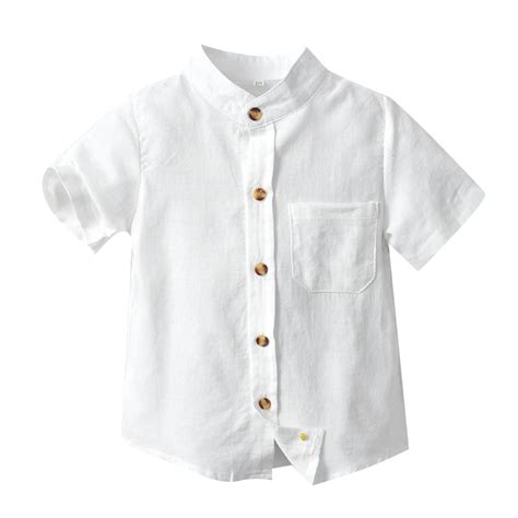 Girls' Button Down Shirts Boys White Dress Shirt Button Up Shirt Boys ...