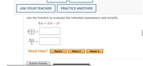 Solved Use the function to evaluate the indicated | Chegg.com