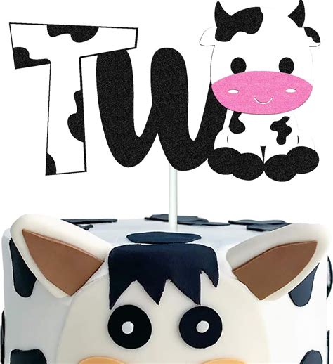 Cow Two Birthday Cake Topper Happy Birthday Cake India | Ubuy