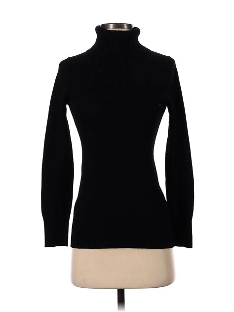 J.Crew 100% Cashmere Color Block Solid Black Cashmere Pullover Sweater ...
