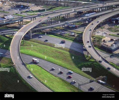 City freeway junction, Dallas, Texas, United States of America Stock ...