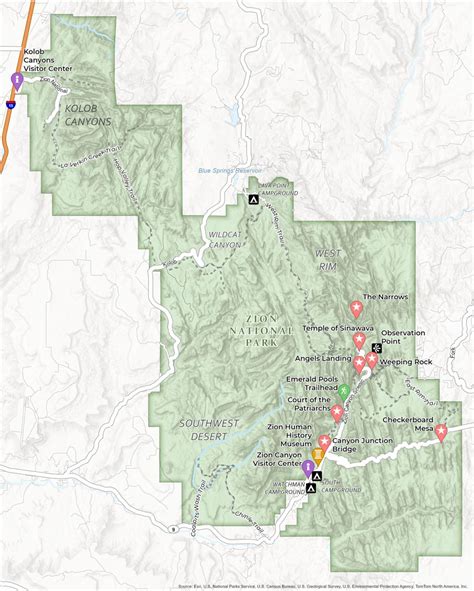 Zion National Park Map - GIS Geography