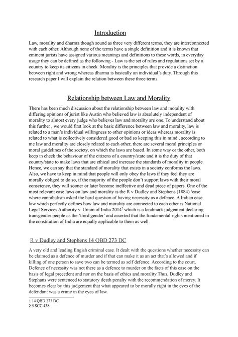 Lm research paper sem 1 - Introduction Law, morality and dharma though ...