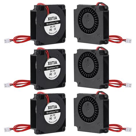 XIITIA 6pcs 4010 5V Turbine Fan 40x40x10mm DC Turbo Fan Bearing Blower ...