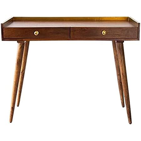 G Fine Furniture Solid Sheesham Wood Study Table With 2 Drawers Storage ...