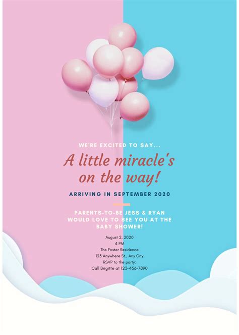 Pink And Blue Pregnancy Announcement Invitation – King of Cards