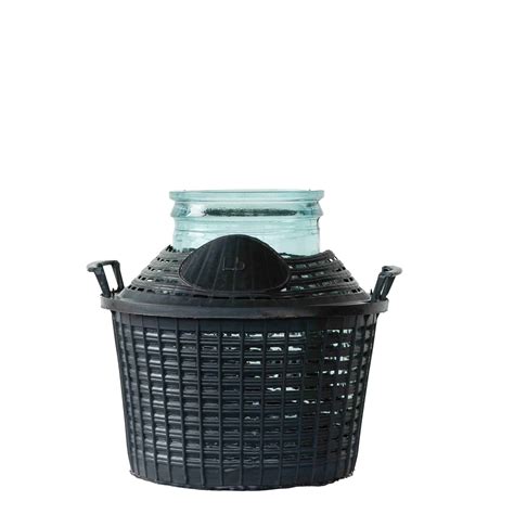 Damigiana In Vetro Da 25 Litri, Bocca Larga, Con Cesto In Plastica E Tappo, Per Conserve, Vino, Olio