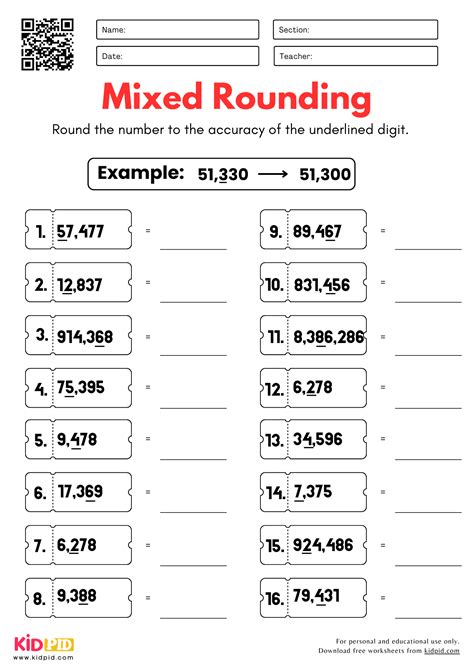 Rounding Numbers Upto 10 Million Worksheet For Grade 5 - Kidpid
