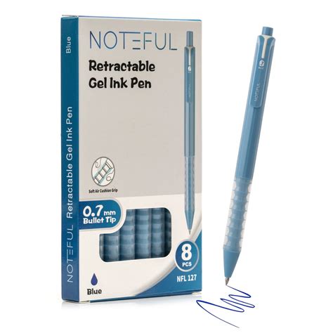 Noteful Retractable Gel Ink Pen - 0.7mm Bullet Tip | Smooth Writing