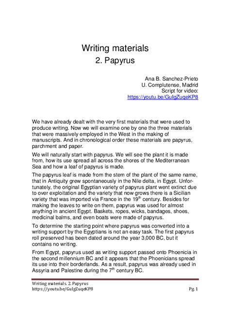 (PDF) Writing Materials 2. Papyrus