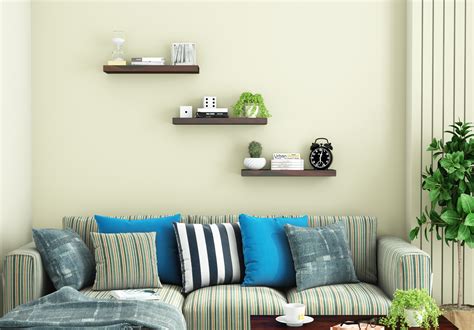 Wall Shelves: Buy Rico Wooden Wall Shelves (Walnut Finish) Online in ...