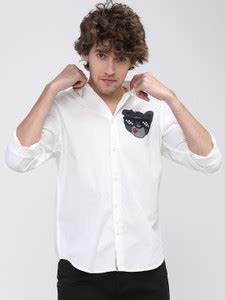 HIGHLANDER Men Solid Casual White Shirt - Buy HIGHLANDER Men Solid ...