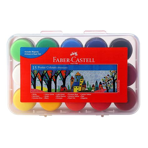 Faber Castell Poster Colors Plastic Box- 15 Colors - Poster Colors ...