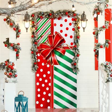 Amazon.com : Tiamon Large Christmas Door Cover Decoration 70.9 x 35.4 ...