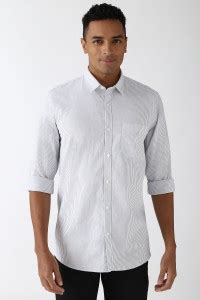 PETER ENGLAND Men Striped Casual Grey Shirt - Buy PETER ENGLAND Men ...