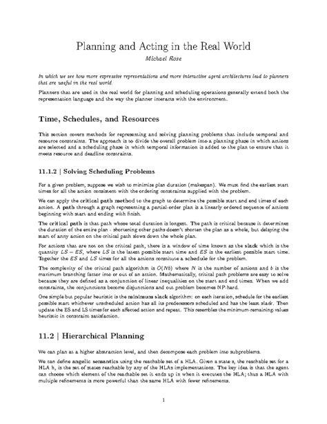 Ch11 Planning and Acting in Real-World Scenarios: Concepts & Techniques ...