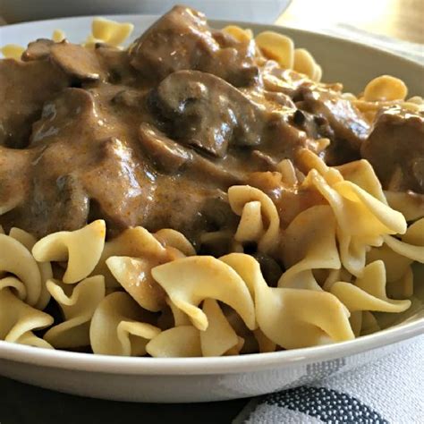 Easy Slow Cooker Beef Stroganoff - Sweet Little Bluebird