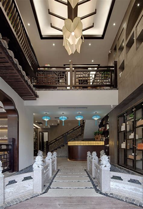 80万元餐饮空间600平米装修案例_效果图 - 中式茶楼 - 设计本