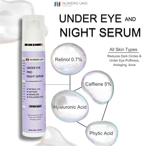 Numero Uno Under Eye & Night Repair Serum – Caffeine, Retinol, Peptide ...