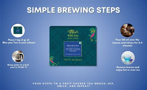 TGL Co. Blue Pea Tea (16 Pyramid Bags) Vibrant Blue Infusion ...