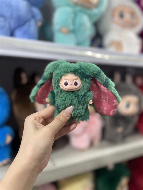 12cm Handmade Custom Mini Long eared rabbit Labubu vinyl plush pendant ...