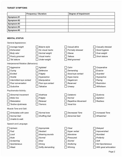 Psychiatric Assessment / Evaluation PDF Template - TherapyByPro
