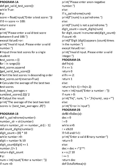Python - sumarried all code in 2 to 3 page - PROGRAM-1A def get_valid ...
