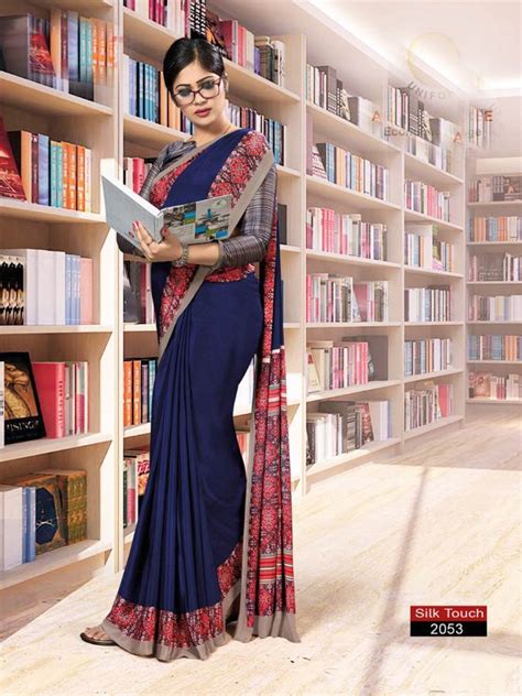 Ats Silk Touch Designer Silk Crape Uniform Wear Saree