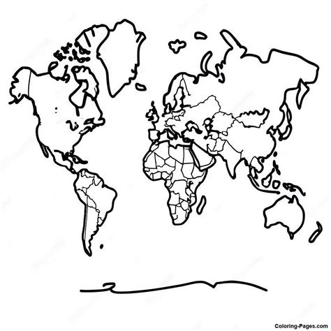 Colorful World Map Coloring Page | Coloring-Pages.com