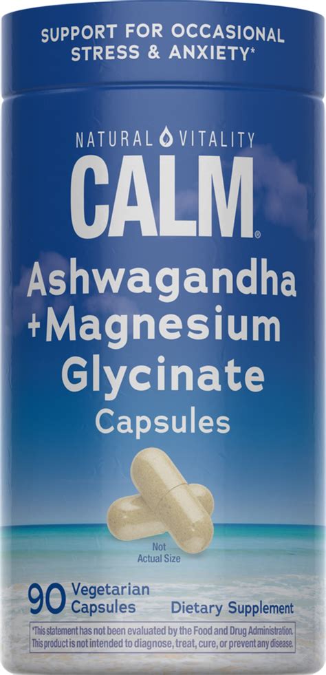 Ashwagandha Magnesium Glycinate, 90 Vegetarian Capsules - Natural Vitality