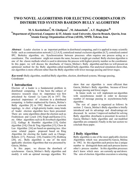 Image result for Bully Algorithm for Parallel in Distributed Computing