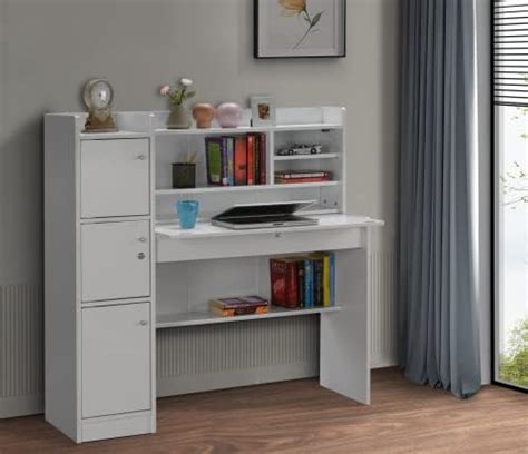 ABOUT SPACE Wooden Study Table with Hutch & Bottom Storage - Office ...