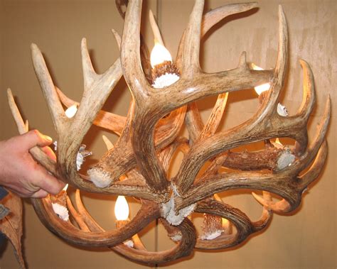 Round Whitetail Deer Antler Chandelier