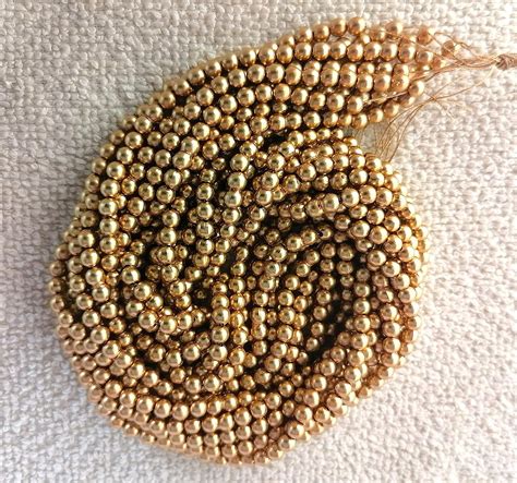 Antique Gold Beads Bunch for Aari Embroidery Maggam Work 3MM, 12 ...