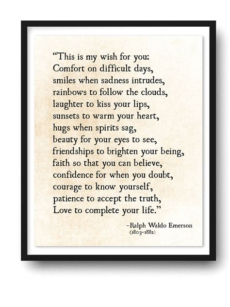 Buy Ralph Waldo Emerson Quote, My Wish for You, Grad Graduation Gift ...