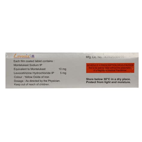 Levosiz M Tablet | Uses, Side Effects, Price | Apollo Pharmacy